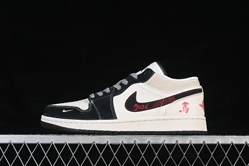 All categories Air Jordan Jordan series basketball shoes Air Jordan 1 Low high-end customized low-top sneakers Air Jordan 1 Low AJ1 Joe 1 Year of the Horse exclusive lucky blessing high-end customized low-top retro basketball shoes JJ5908-001